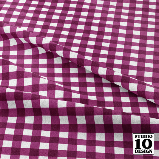 Gingham Style Berry Small Straight Printed Fabric by Studio Ten Design