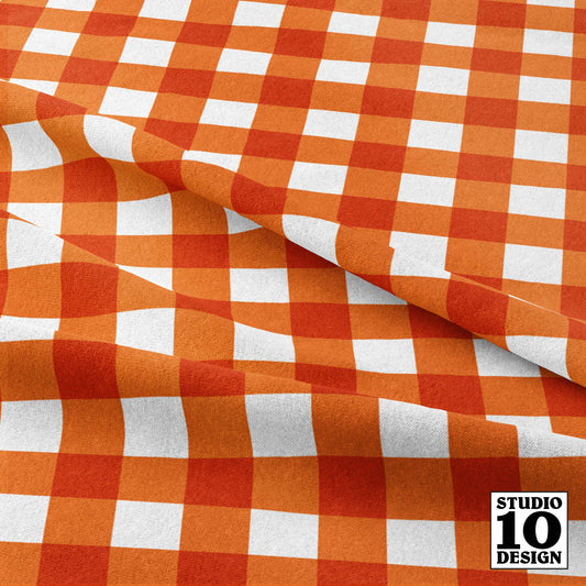 Gingham Style Carrot Large Straight Printed Fabric by Studio Ten Design