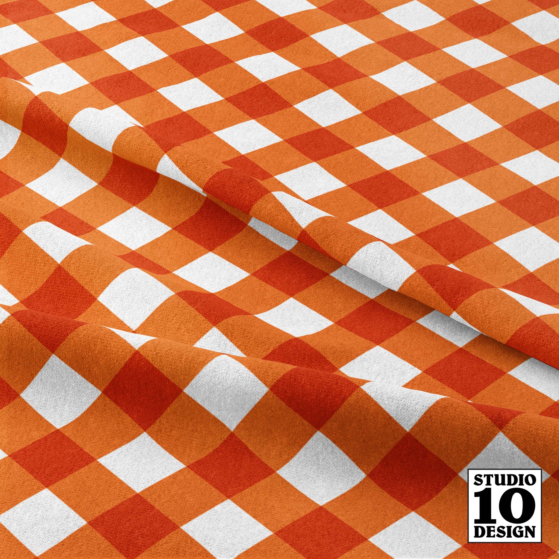 Gingham Style Carrot Large Bias Printed Fabric by Studio Ten Design