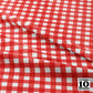 Gingham Style Coral Small Straight Printed Fabric by Studio Ten Design