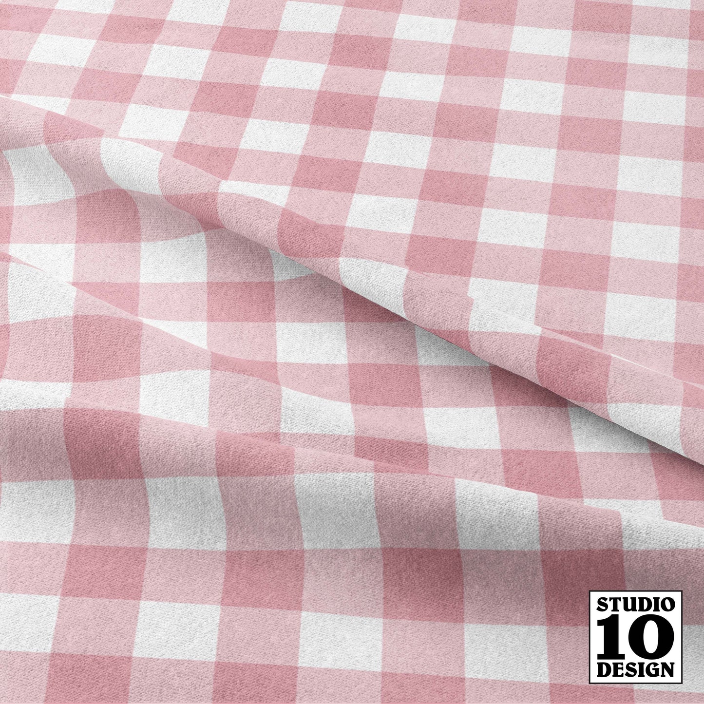 Gingham Style Cotton Candy Large Straight Printed Fabric by Studio Ten Design