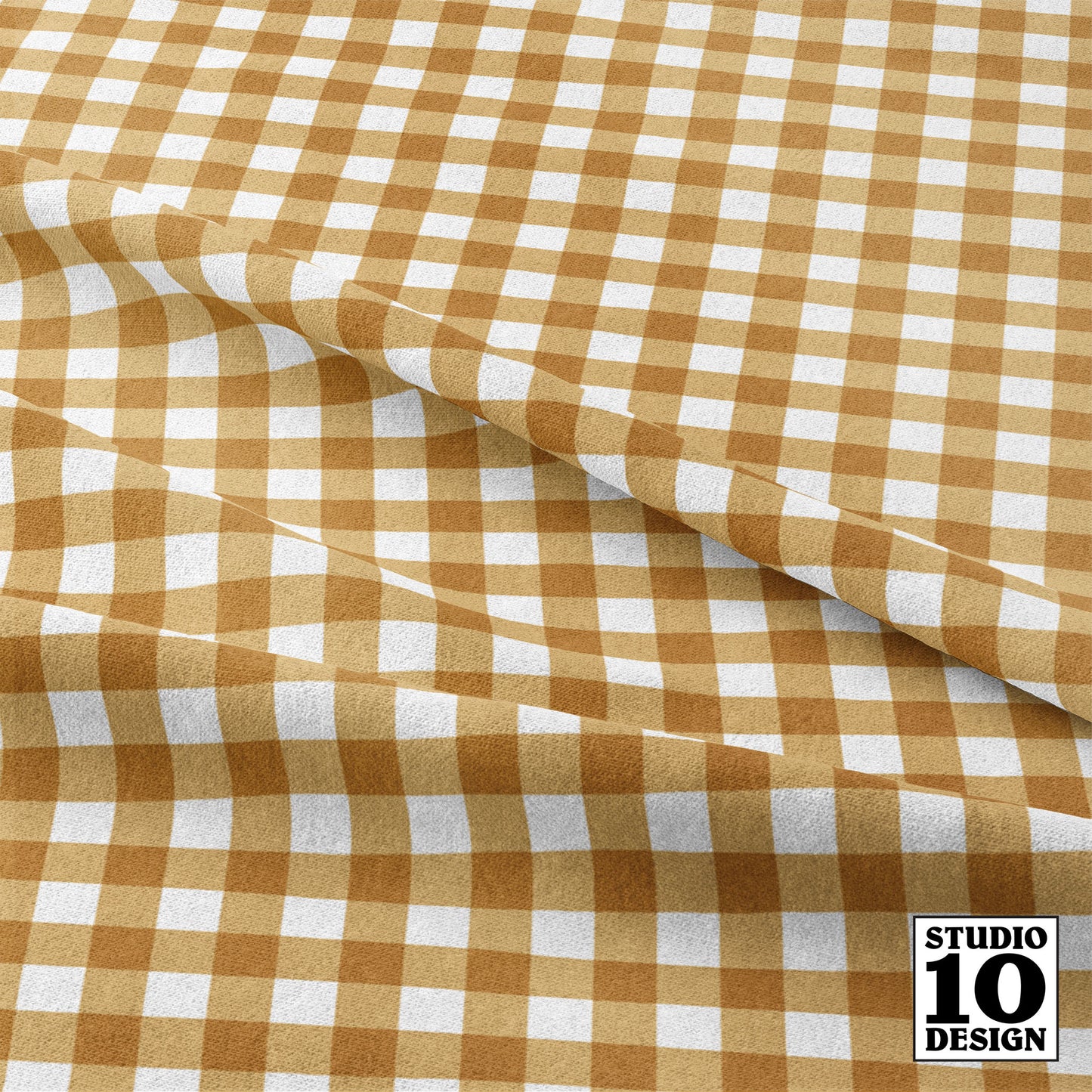 Gingham Style Honey Small Straight Printed Fabric by Studio Ten Design