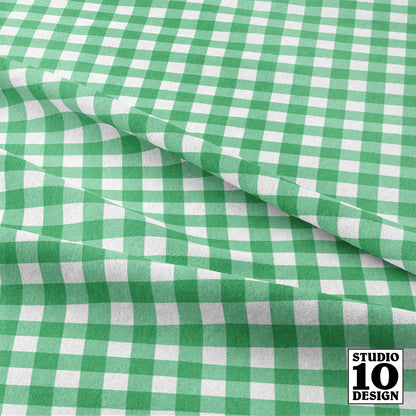 Gingham Style Jade Small Straight Printed Fabric by Studio Ten Design