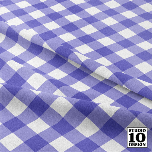 Gingham Style Lilac Large Bias Printed Fabric by Studio Ten Design