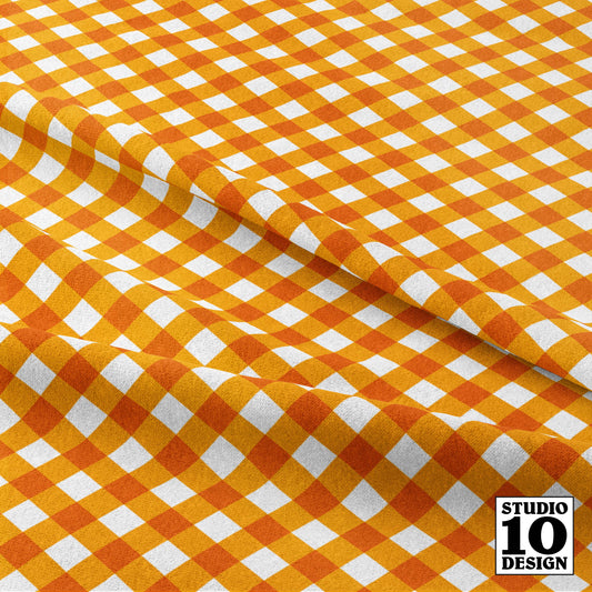 Gingham Style Marigold Small Bias Printed Fabric by Studio Ten Design