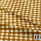 Gingham Style Mustard Small Straight Printed Fabric by Studio Ten Design
