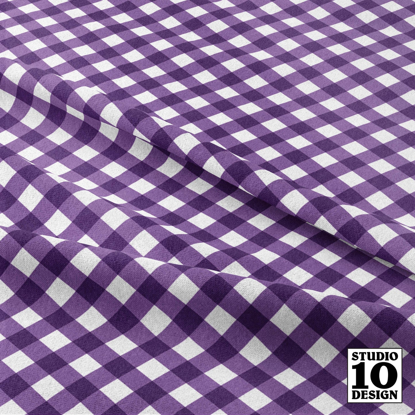 Gingham Style Orchid Small Bias Printed Fabric by Studio Ten Design