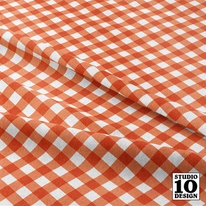 Gingham Style Peach Small Bias Printed Fabric by Studio Ten Design