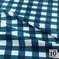 Gingham Style Peacock Large Straight Printed Fabric by Studio Ten Design