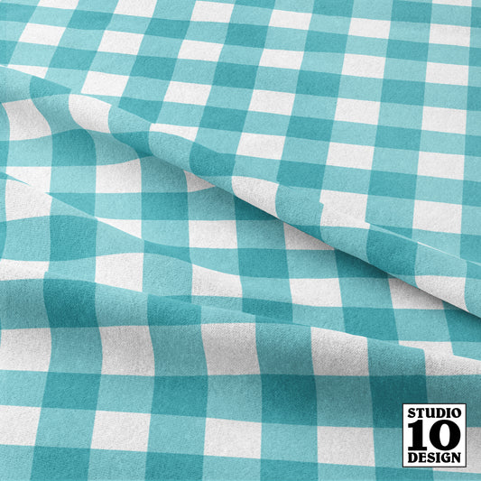 Gingham Style Pool Large Straight Printed Fabric by Studio Ten Design