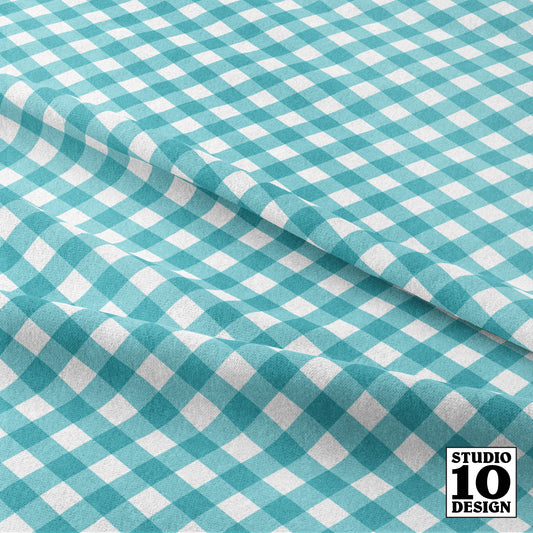 Gingham Style Pool Small Bias Printed Fabric by Studio Ten Design