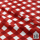Gingham Style Poppy Red Large Bias Printed Fabric by Studio Ten Design