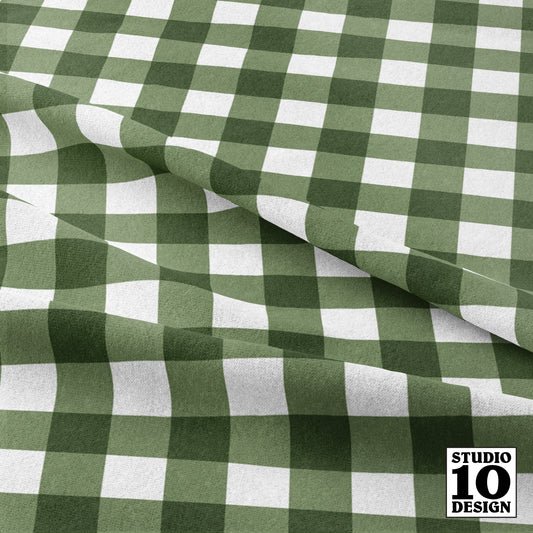Gingham Style Sage Large Straight Printed Fabric by Studio Ten Design