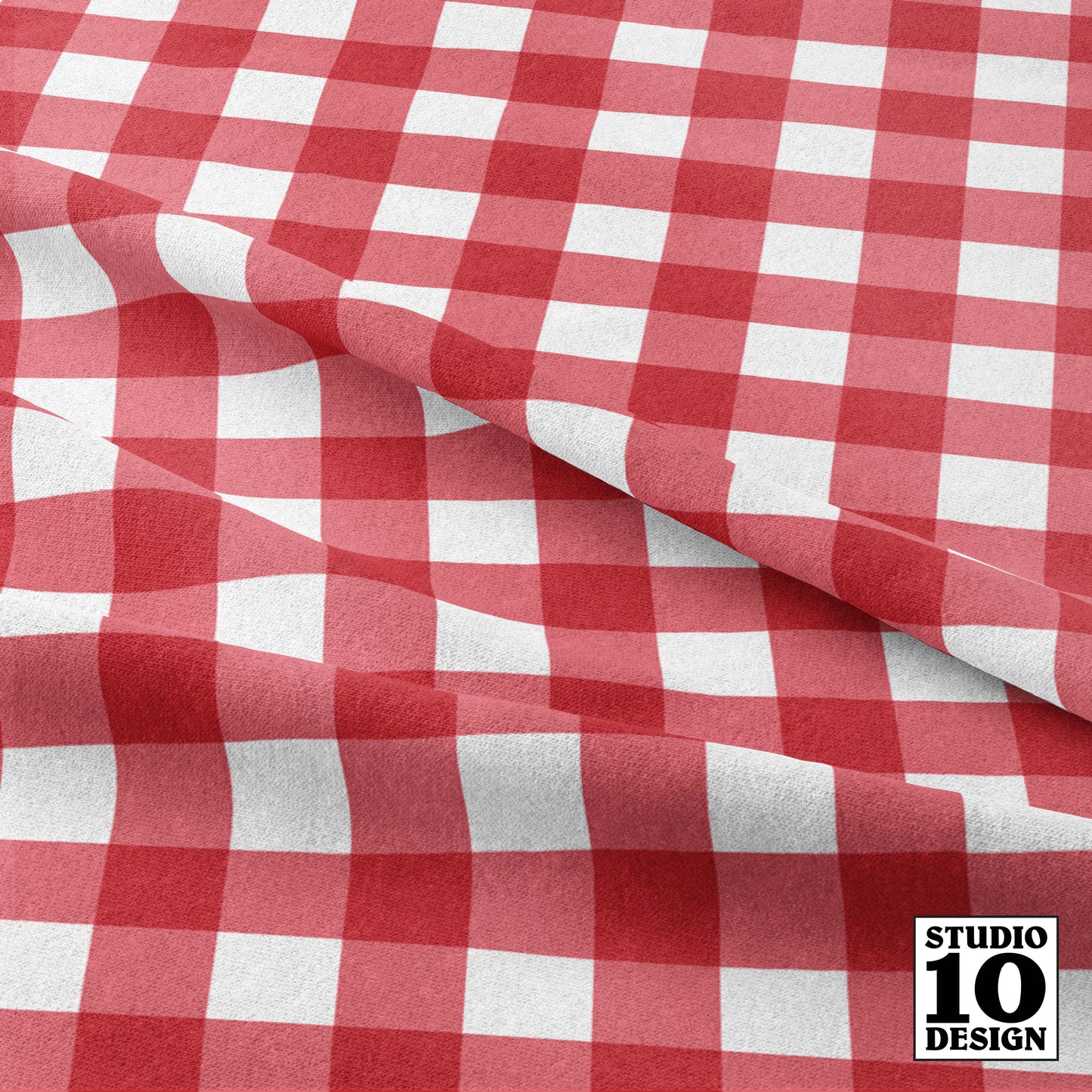 Gingham Style Watermelon Large Straight Printed Fabric by Studio Ten Design