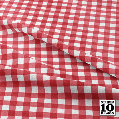 Gingham Style Watermelon Small Straight Printed Fabric by Studio Ten Design