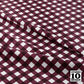 Gingham Style Wine Small Bias Printed Fabric by Studio Ten Design