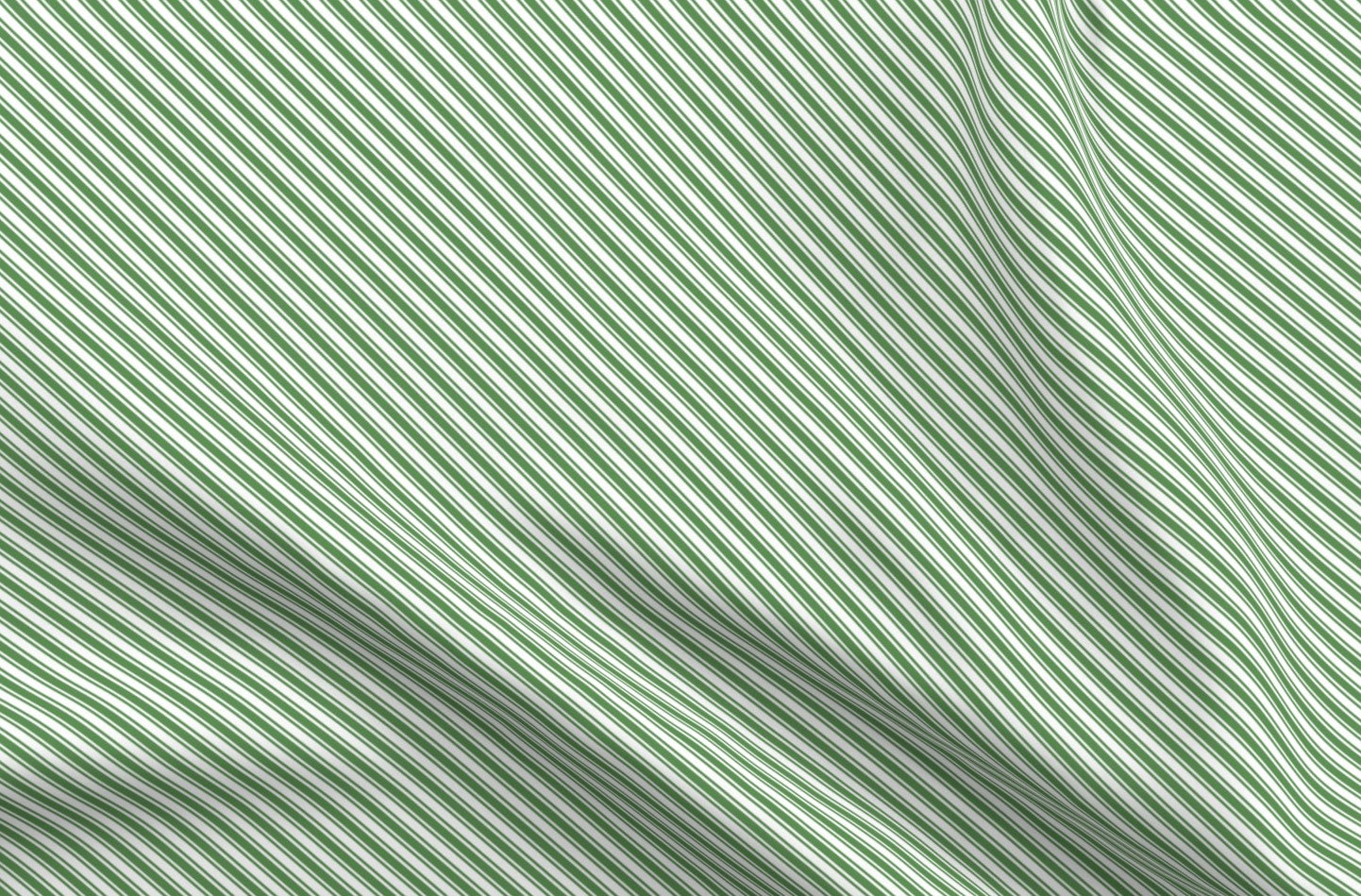 Green & White Candy Cane Stripe Printed Fabric by Studio Ten Design