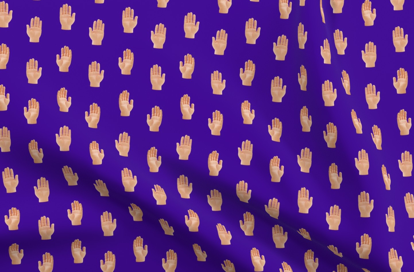 Hands (Purple) Printed Fabric by Studio Ten Design