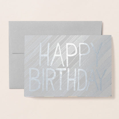 Desert Stripes Gold Foil Birthday Greeting Card (Customizable)