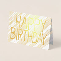 Desert Stripes Gold Foil Birthday Greeting Card (Customizable)