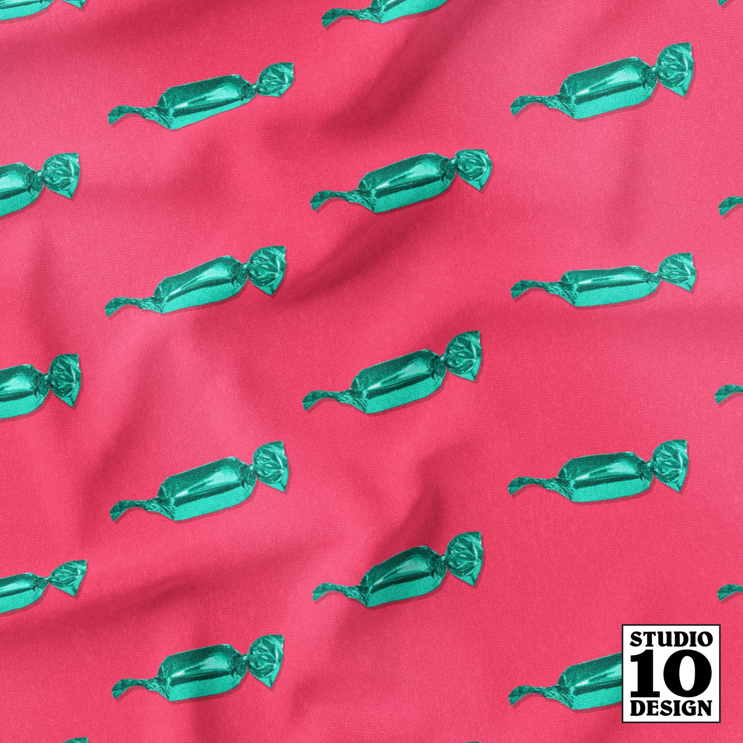 Hard Candy, Green & Pink Printed Fabric by Studio Ten Design