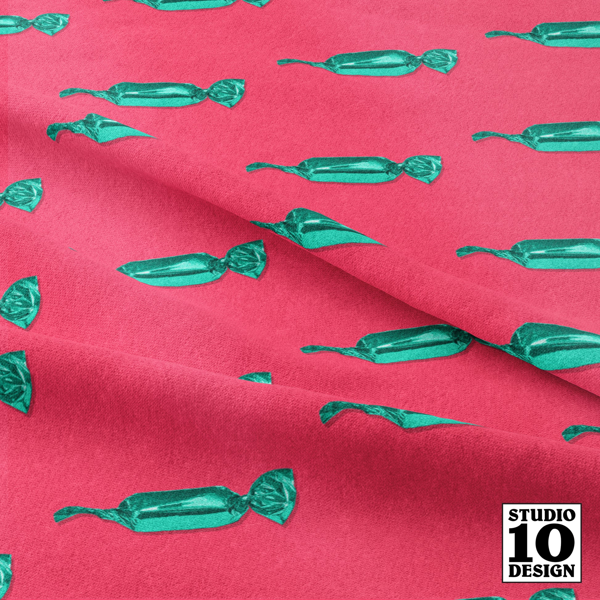 Hard Candy, Green & Pink Printed Fabric by Studio Ten Design
