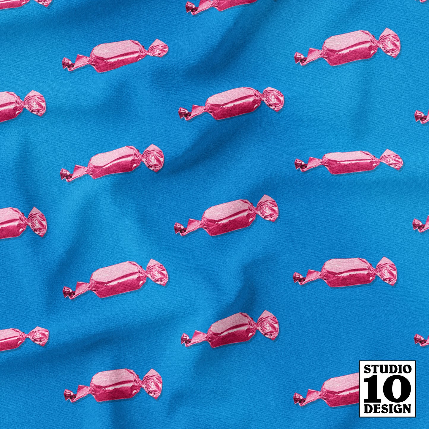 Hard Candy, Pink & Blue Printed Fabric by Studio Ten Design
