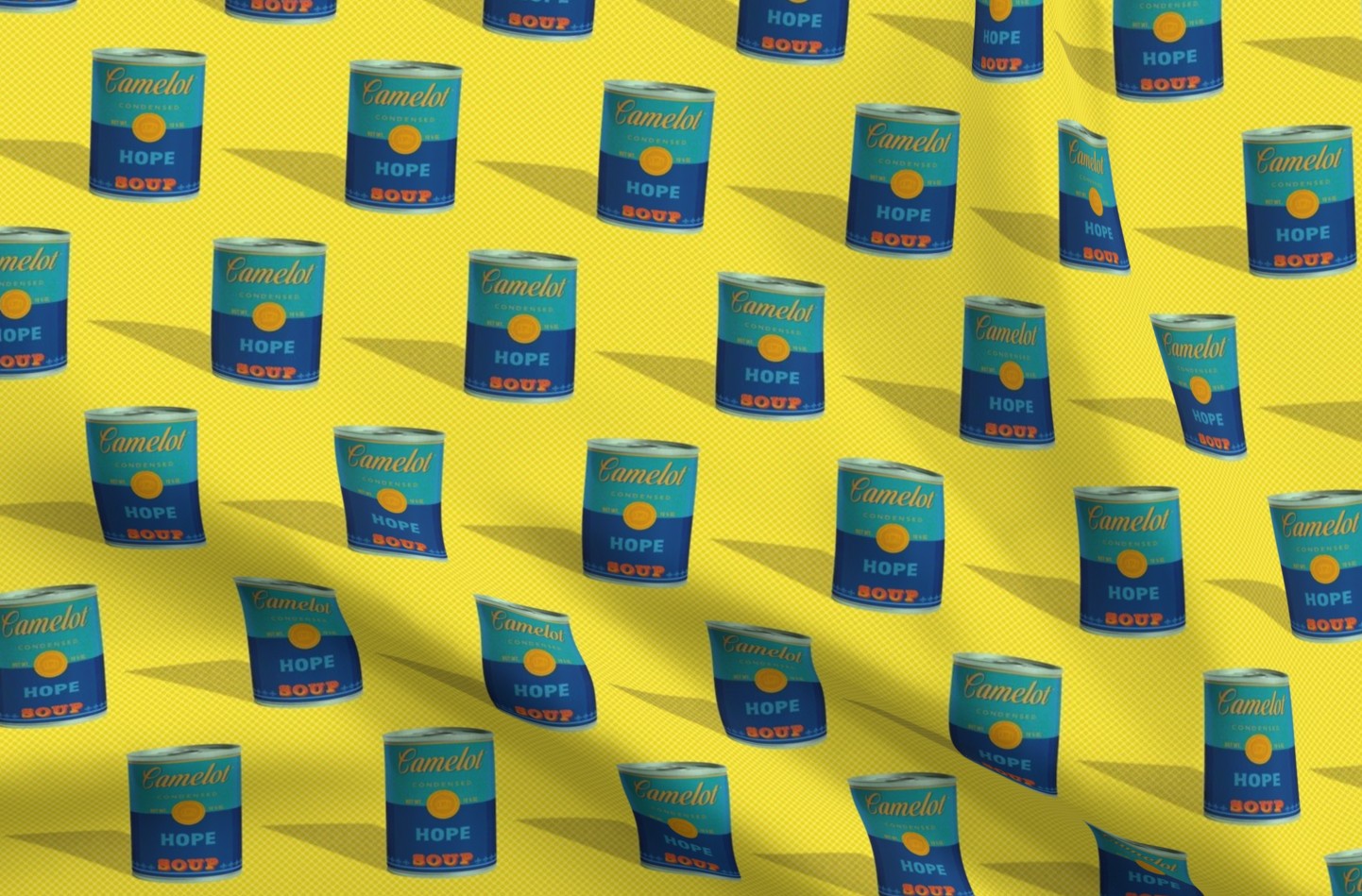 Hope Soup Cans Printed Fabric by Studio Ten Design