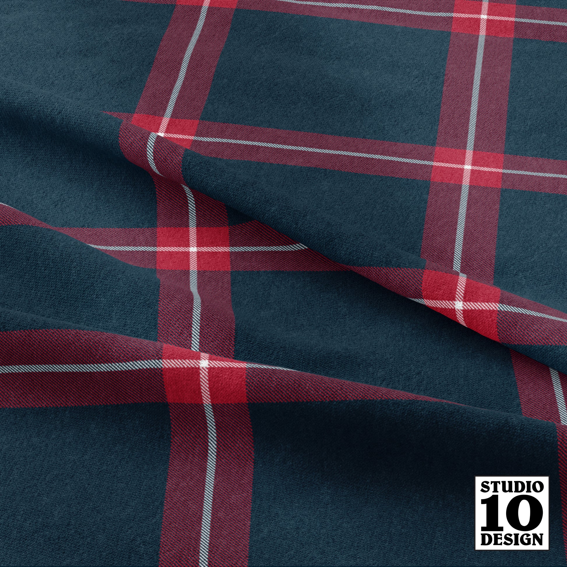 Team Plaid Houston Texans Football Printed Fabric by Studio Ten Design