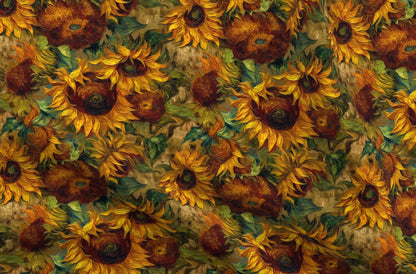 Impressionist Sunflowers Printed Fabric by Studio Ten Design