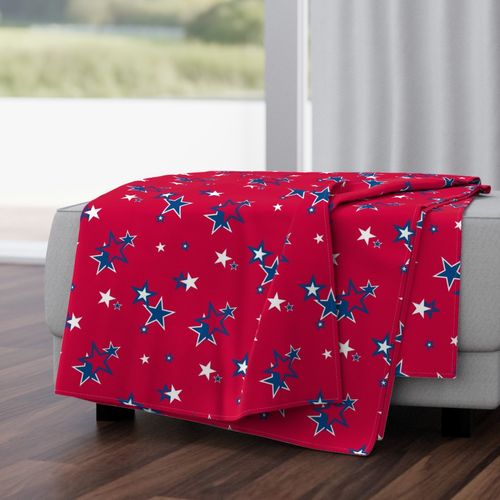 Stars on Red: Throw Blanket
