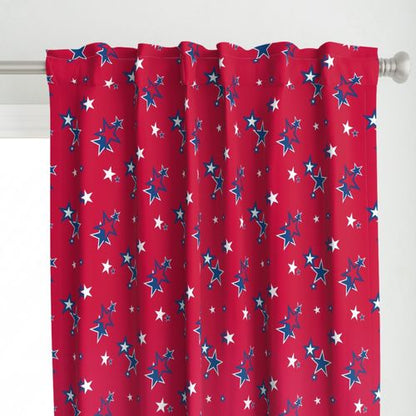 Stars on Red Curtain Panel