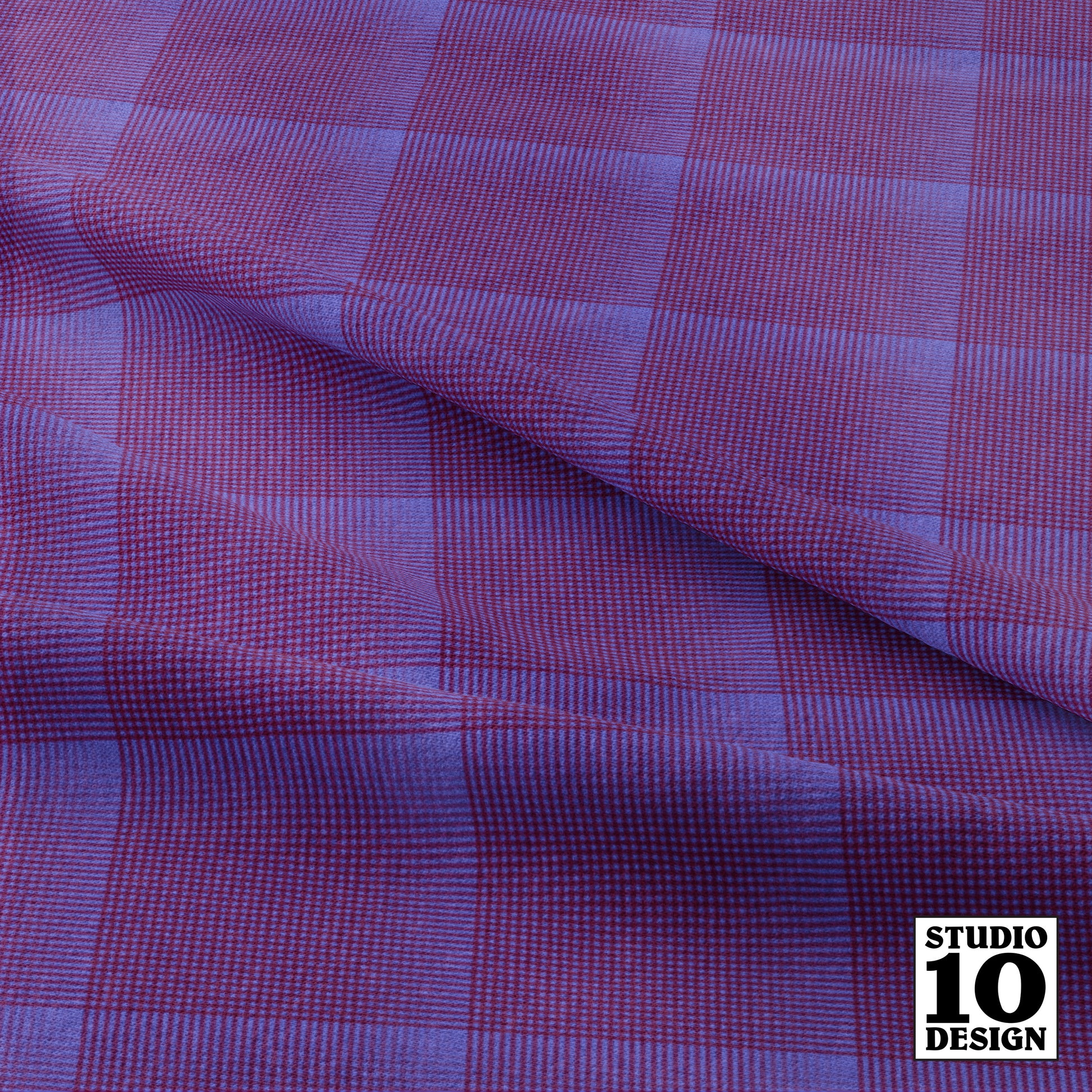 Madras Mania Berry+Lilac Ombre Printed Fabric by Studio Ten Design