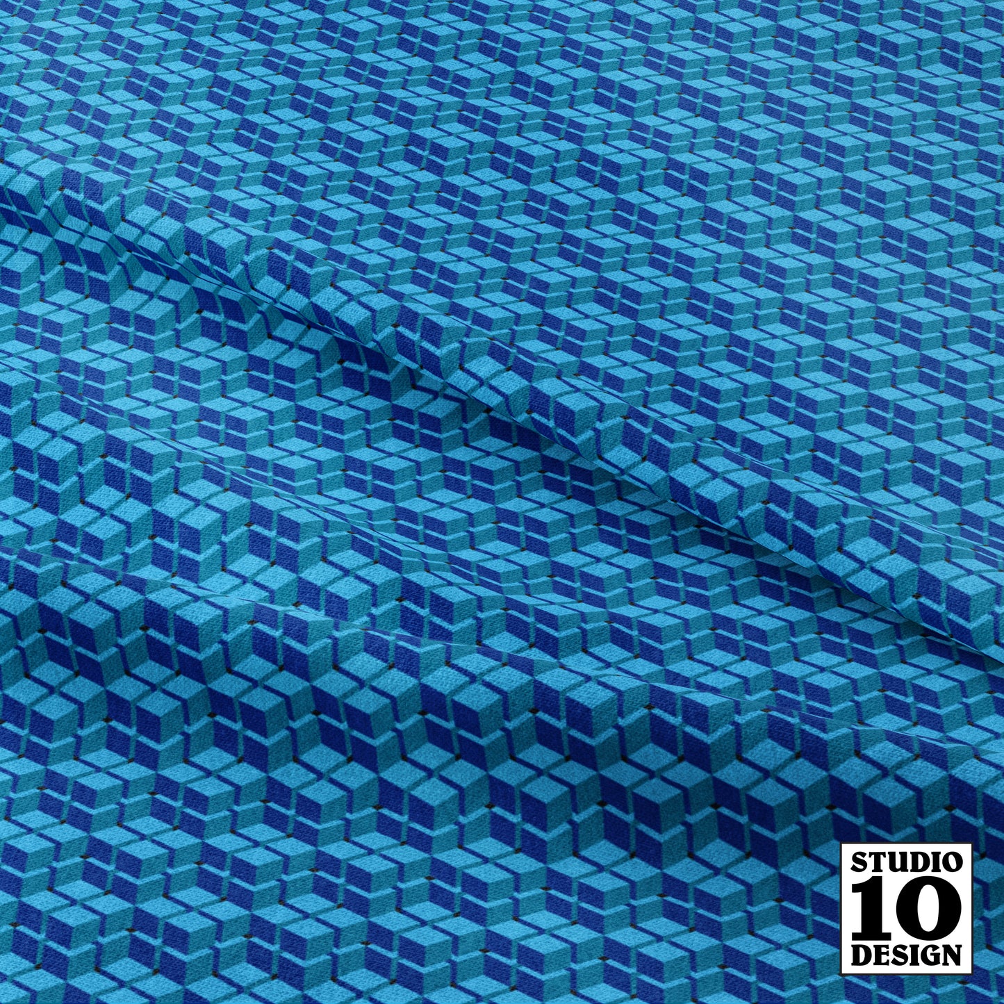 Mod Boxes Neptune Printed Fabric by Studio Ten Design