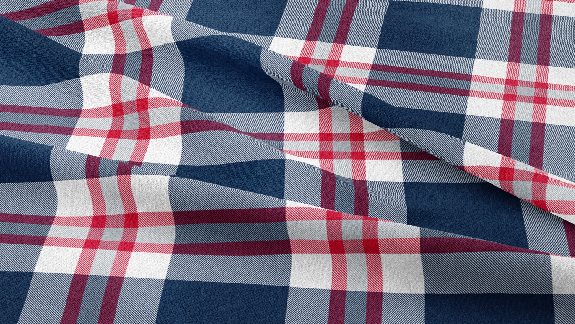 Team Plaid New England Patriots Football Printed Fabric by Studio Ten Design