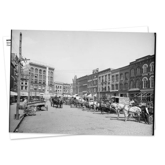 Vintage Norfolk, VA (1905) Postal: Commercial Square
