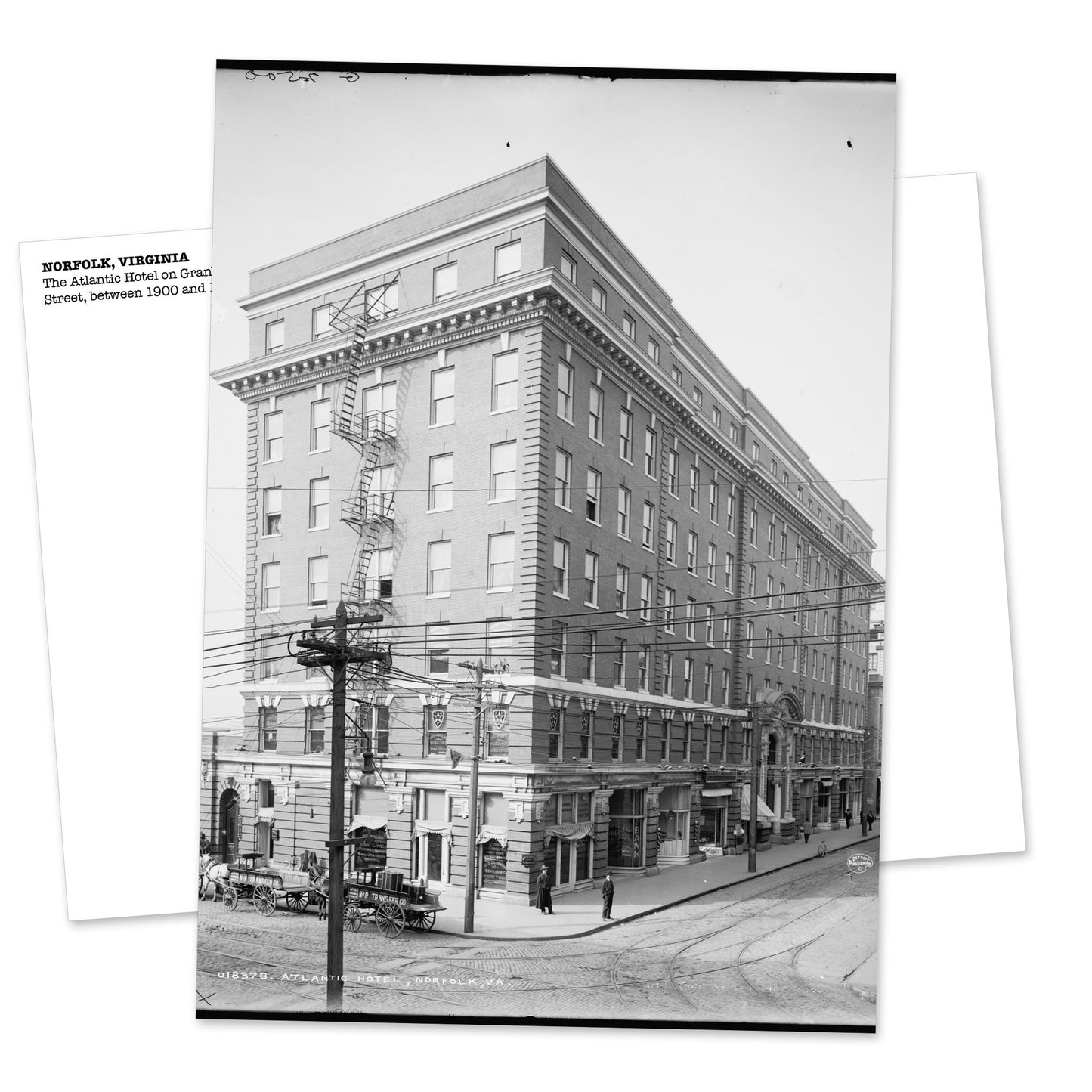 Vintage Norfolk, VA (1900-1906) Postal: The Atlantic Hotel