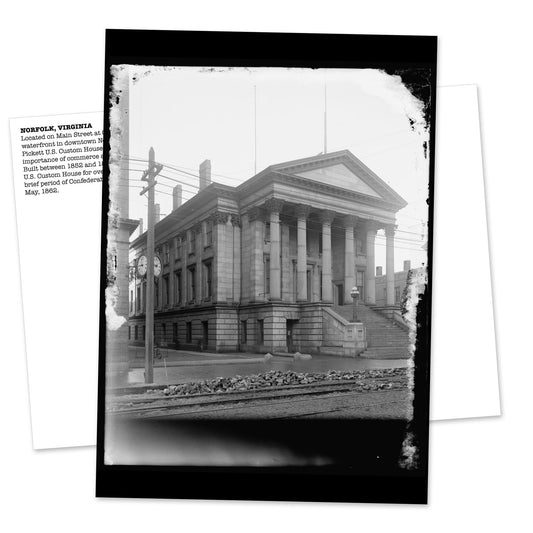 Vintage Norfolk, VA Postcard: The Owen B. Pickett U. S. Customs House (1852)