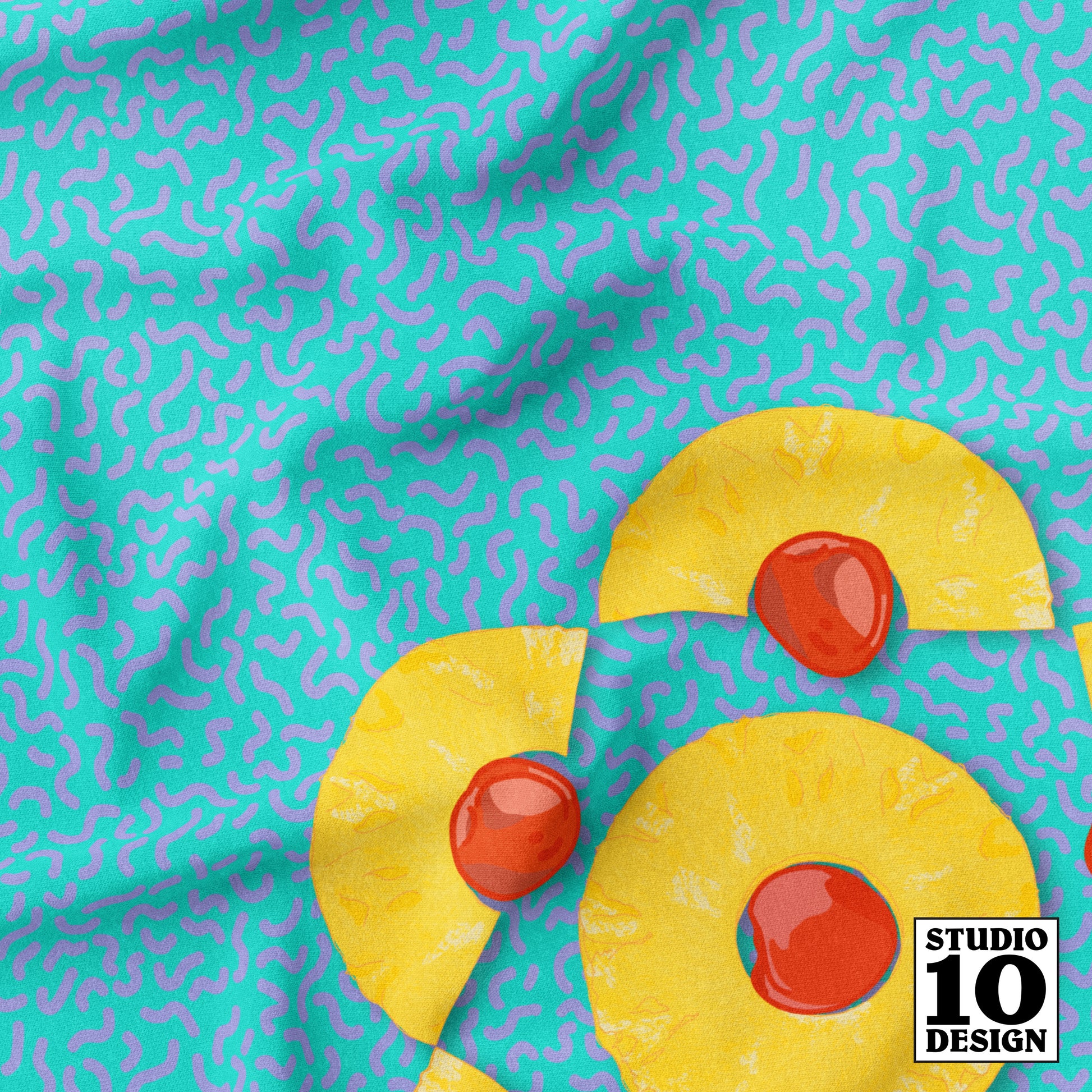Pineapple Flowers Printed Fabric by Studio Ten Design