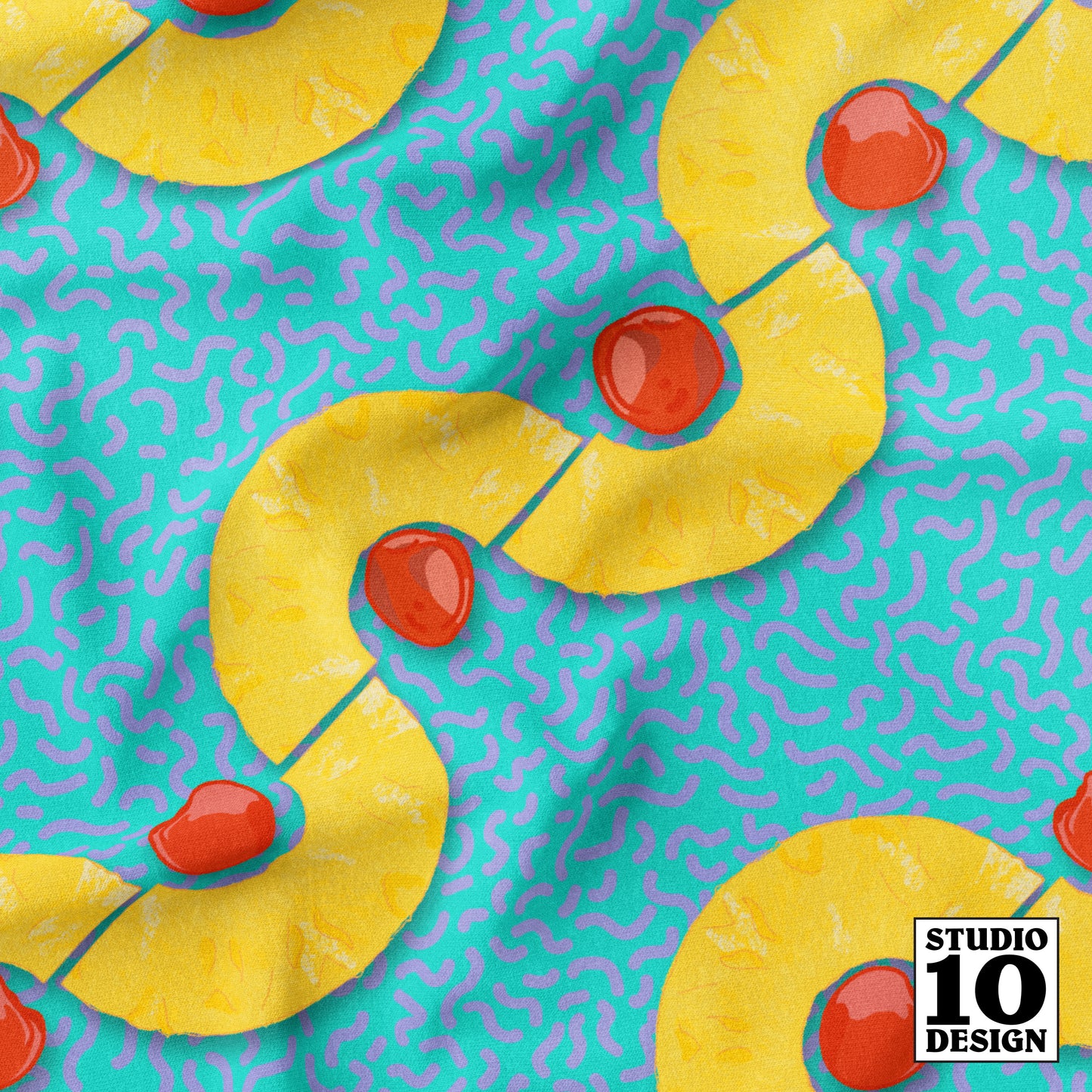 Pineapple Stripes Printed Fabric by Studio Ten Design