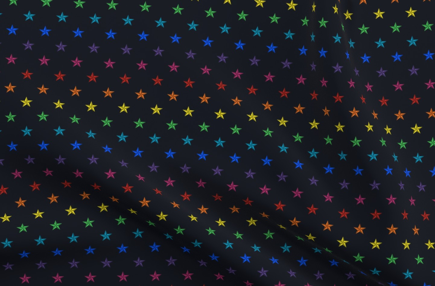 Pride Stars (Black) Printed Fabric by Studio Ten Design