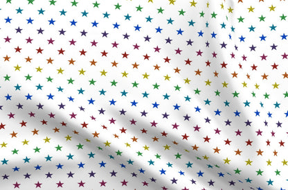 Pride Stars (White) Printed Fabric by Studio Ten Design
