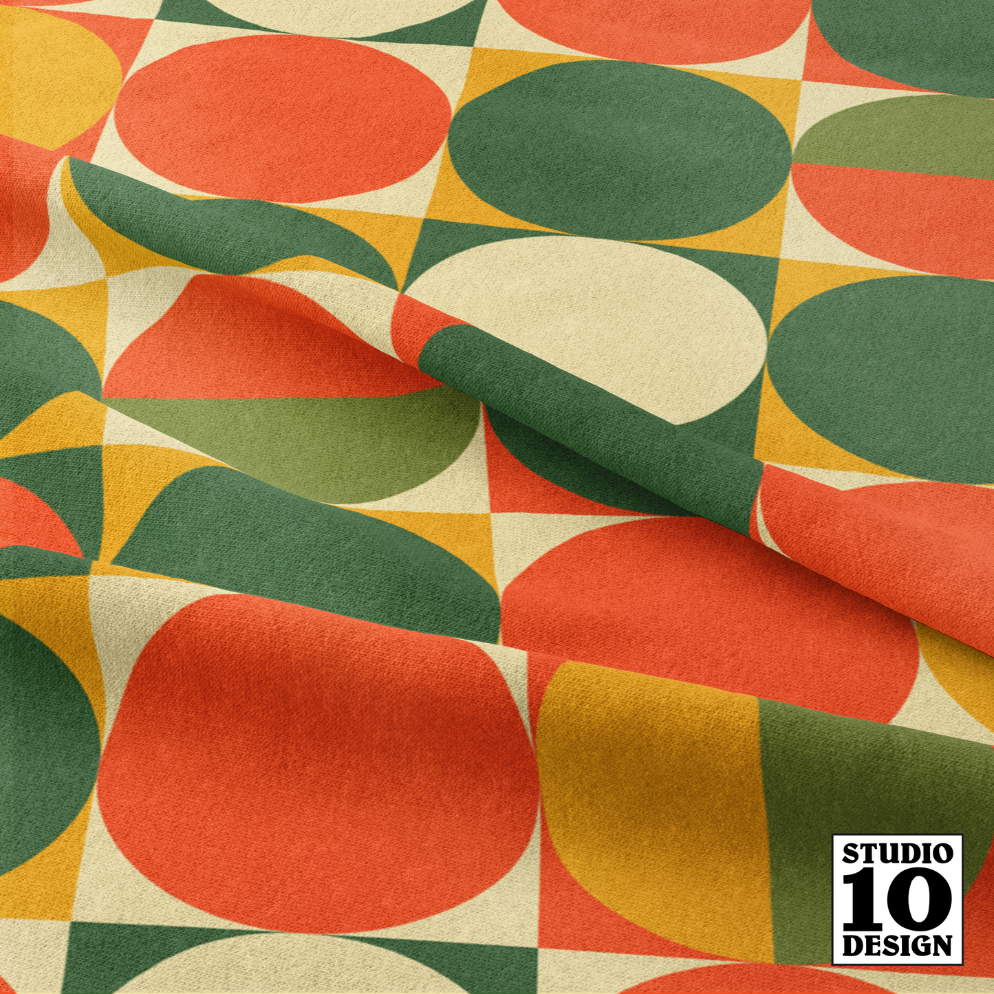 Retro Foxy Printed Fabric by Studio Ten Design