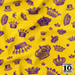 Royal Crowns Royal Purple+Golden Yellow Printed Fabric by Studio Ten Design
