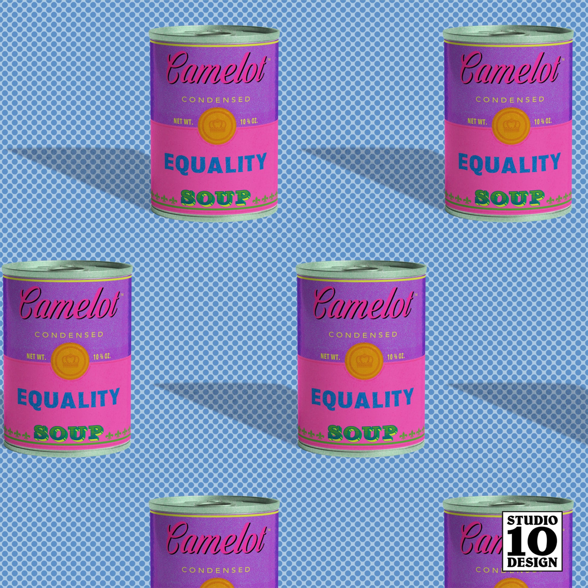 Equality Soup Cans Printed Fabric by Studio Ten Design