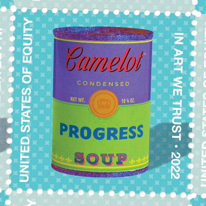 Latas de sopa Liberty &amp; Progress Artistamps Sellos postales falsos