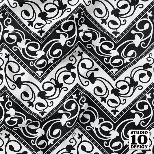 Chevron (Black, White) Printed Fabric by Studio Ten Design