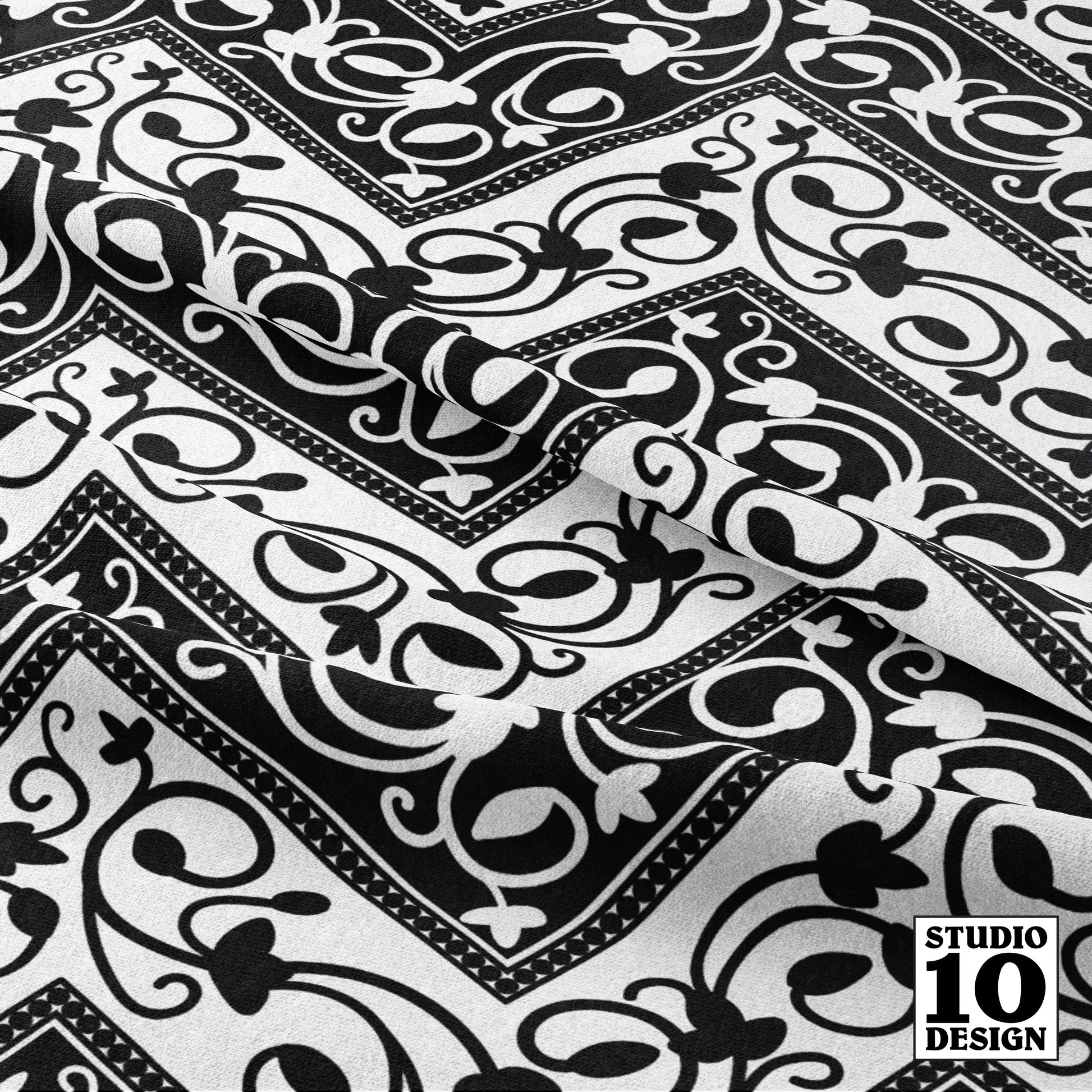 Chevron (Black, White) Printed Fabric by Studio Ten Design