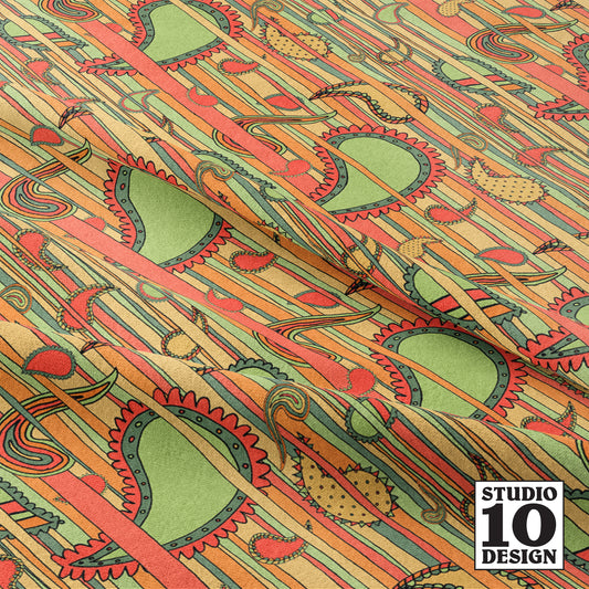 Stripes & Paisley Printed Fabric by Studio Ten Design