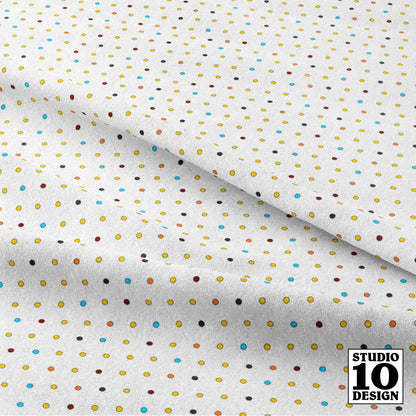 Stripey Dotty White Dots Printed Fabric by Studio Ten Design